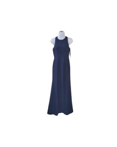 TFNC Bridesmaid bow back maxi dress in navy blue