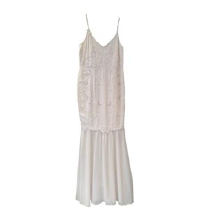 Hope & Ivy Bridal Sheer e with neck tie in ivory