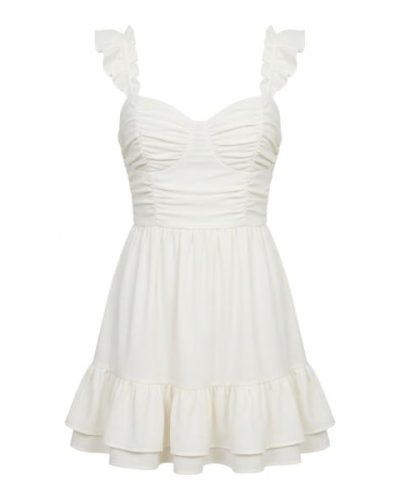 Collective the Label Petite ruched bust mini dress with frill
