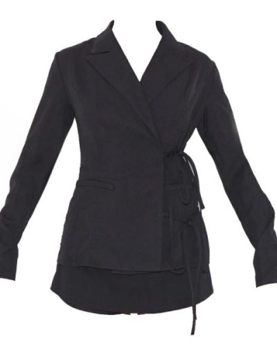 Heartbreak lace up side mini blazer dress in black & pink
