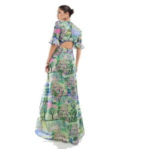 COLLUSION alien print beach dress in multi