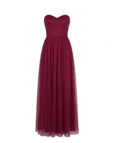 Anaya Petite Bridesmaid sweetheart neckline maxi dress in red plum