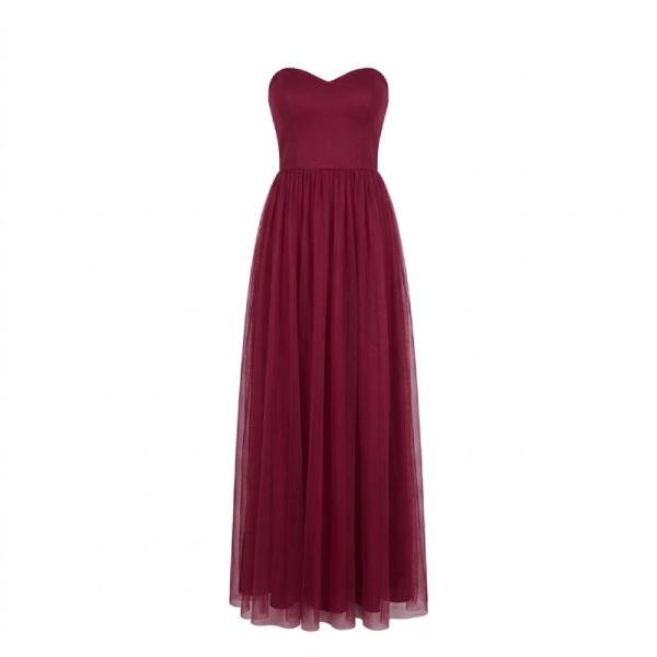 Anaya Petite Bridesmaid sweetheart neckline maxi dress in red plum