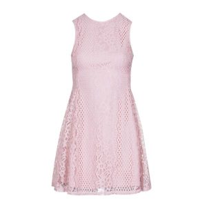 ASYOU lace up detail skater dress in print
