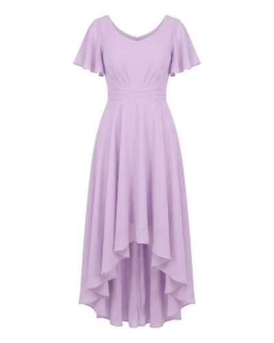 Maya dress with high low hem in lilac