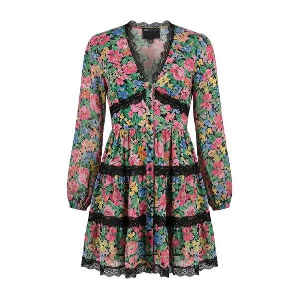 ASOS DESIGN lace trim bottom through floral print