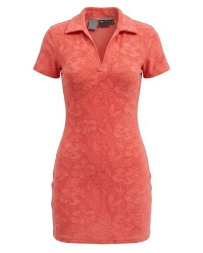 ASOS DESIGN towelling collared mini dress in coral