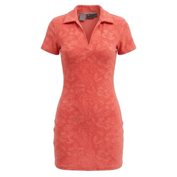 ASOS DESIGN towelling collared mini dress in coral