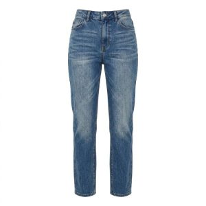 I saw it first petite straight leg vintage wash jeans in blue