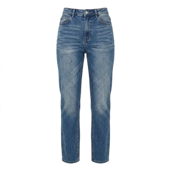 I saw it first petite straight leg vintage wash jeans in blue