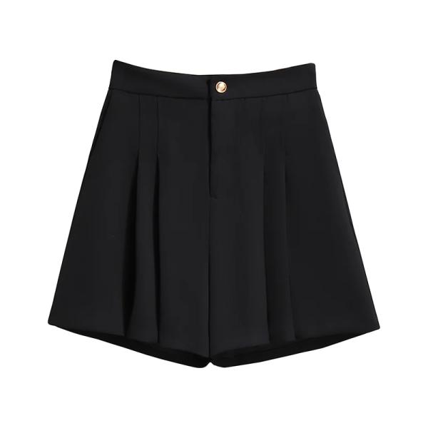 ASOS DESIGN Petite linen mom shorts in black