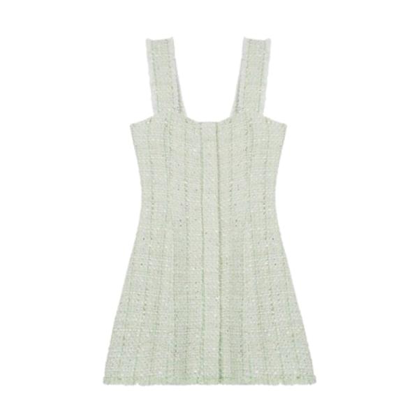Miss Selfridge boucle pinny dress in green