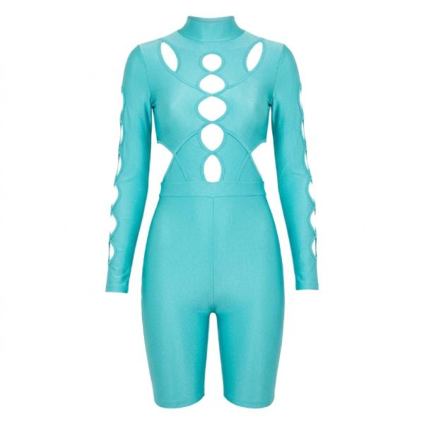 ASYOU festival cut out unitard in aqua