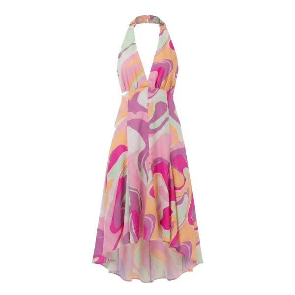 ASOS DESIGN strappy mini with godet skirt in bright