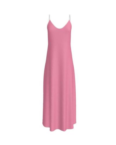 ASOS DESIGN satin cami midi slip dress with lace up  in pink