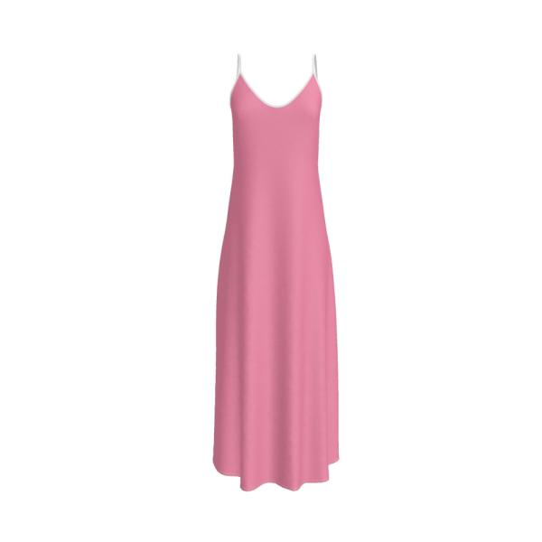 ASOS DESIGN satin cami midi slip dress with lace up  in pink