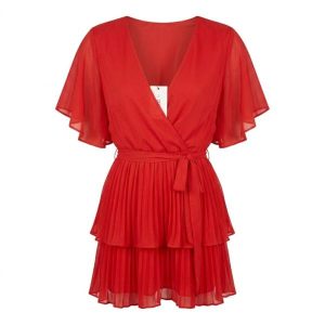 In the Style x Jac Jossa wrap front Mini pleated