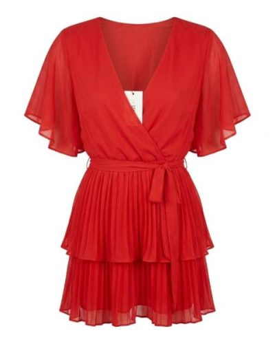 In the Style x Jac Jossa wrap front Mini pleated