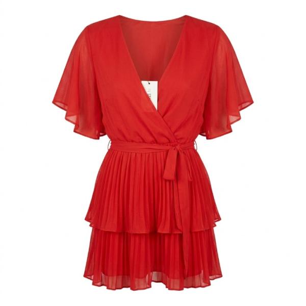 In the Style x Jac Jossa wrap front Mini pleated