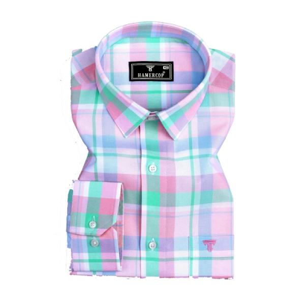 COLLUSION check shirt in pink and green check co-ord