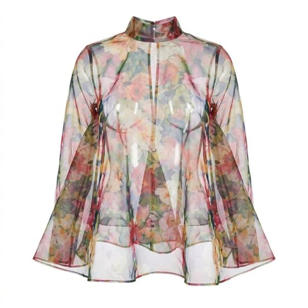 ASOS DESIGN occasion organza swing top in floral print