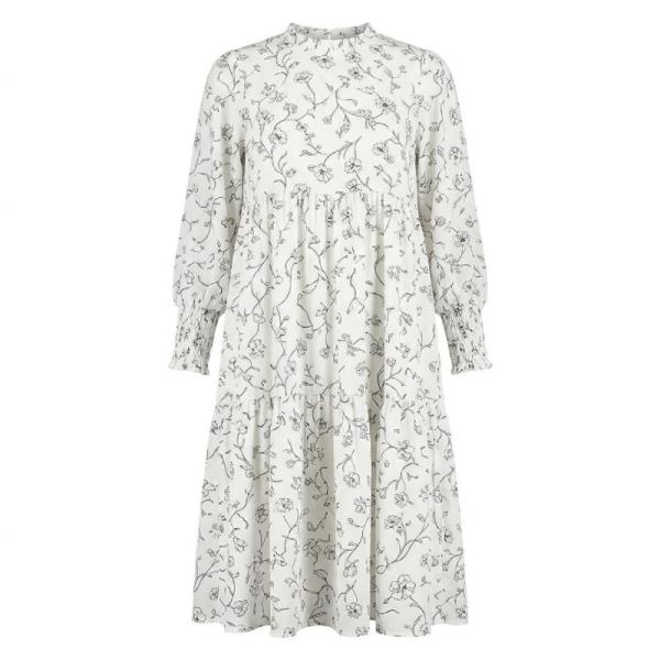 ASOS DESIGN midi smock dress with shirred cuffs in