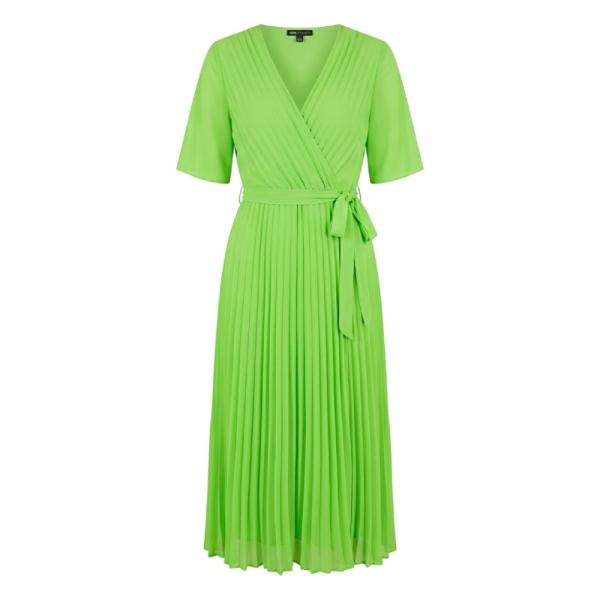 ASOS DESIGN pleated wrap front midi dress