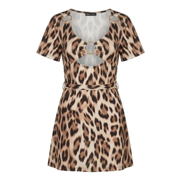 ASOS DESIGN mini t-shirt dress with gold ring trim