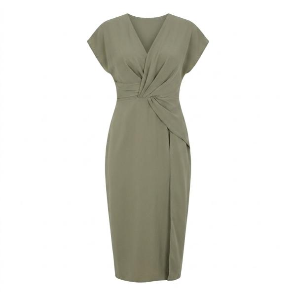ASOS DESIGN Tall twist and drape front midi dress