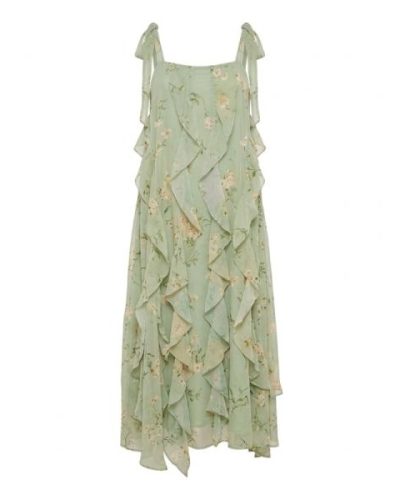 ASOS DESIGN ruffle midi dress with floral