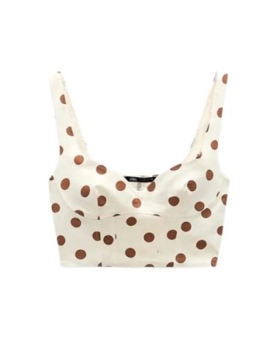 ASOS DESIGN Petite denim pinny top in spot print co-ord
