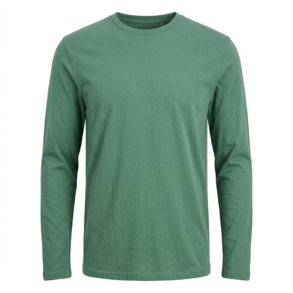 ASOS DESIGN Organic Cotton Blend long sleeve tshirt with crew neck in green