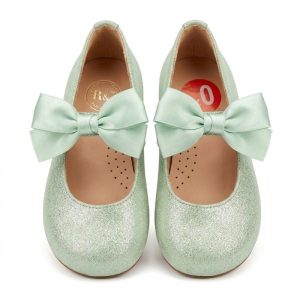 Ruth Secret flats in glittering light green