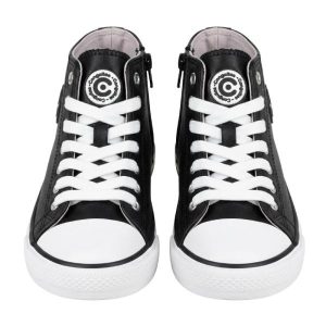 Conguitos black leather high top sneakers