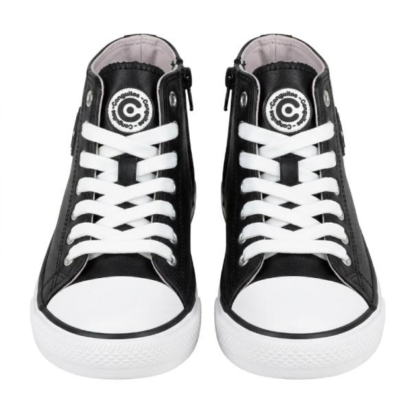 Conguitos black leather high top sneakers