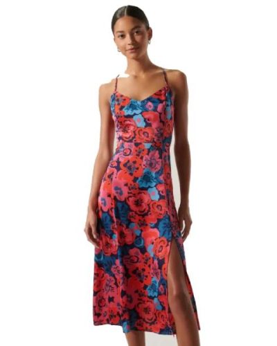 Public desire curve wrap skirt mini dress in smudge print