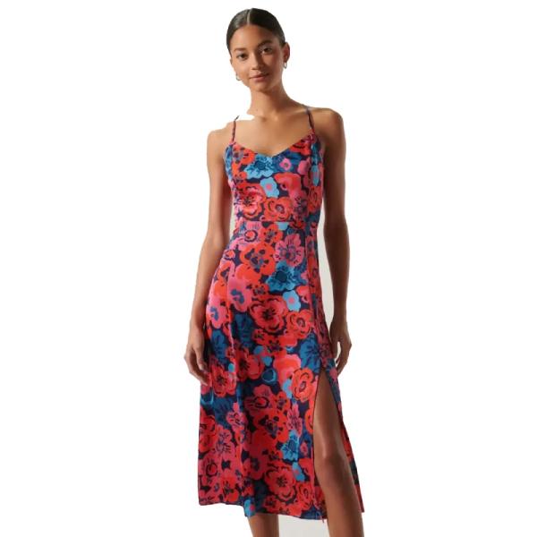 Public desire curve wrap skirt mini dress in smudge print