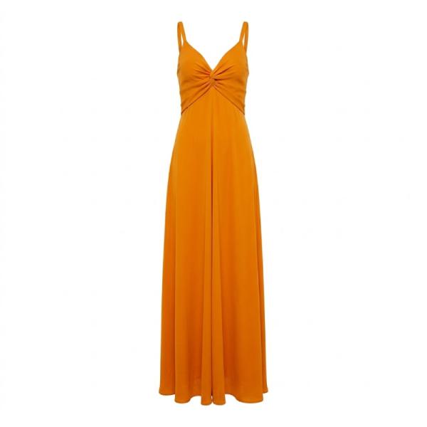 ASOS DESIGN twist front cami maxi dress in saffron - Orange