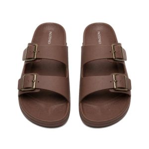 INEXTENSO Buckled slides in Brown