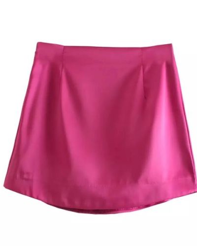 Asos Desing Curve Satin Mini Skirt with curved hem