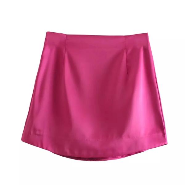 Asos Desing Curve Satin Mini Skirt with curved hem