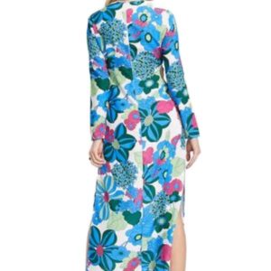 00705#1342Reclaimed Vintage inspired midi dress with cut out sides in print