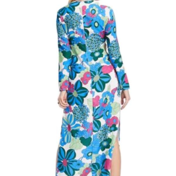 00705#1342Reclaimed Vintage inspired midi dress with cut out sides in print