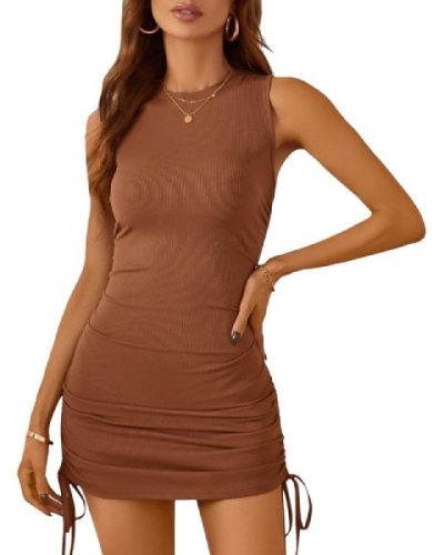 THREADBARE Ruched tie side mini Dress