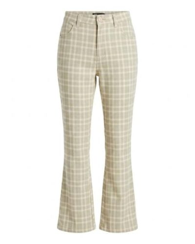 ASOS DESIGN puddle flare trousers in sage check