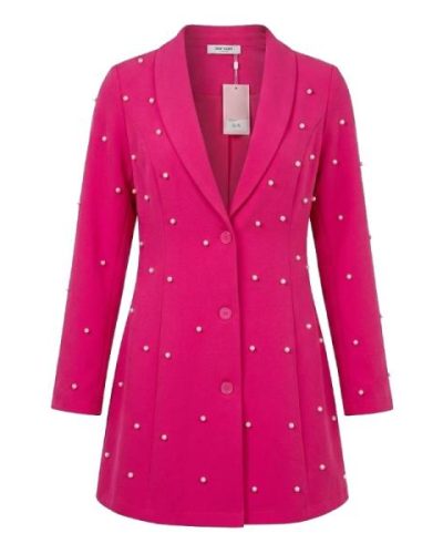 Saint Genies off the shoulder contrast dress in pink