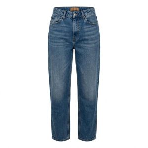 Dont Think Twice Tail Lou mom jeans in mid blue wash