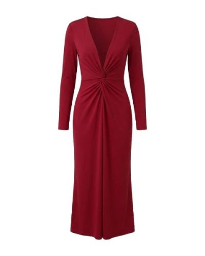 Aria Cove plunge front twist detail midi dress