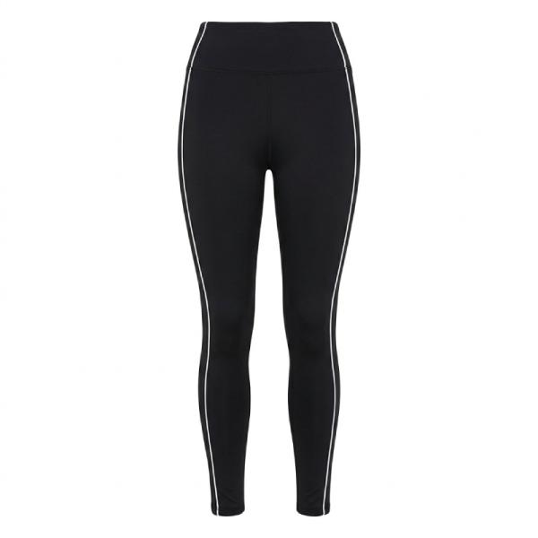 Threadbare Fitness gym legging with contrast piping in black