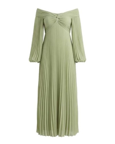 ASOS DESIGN twist front off the sholder pleated Maxi Dress